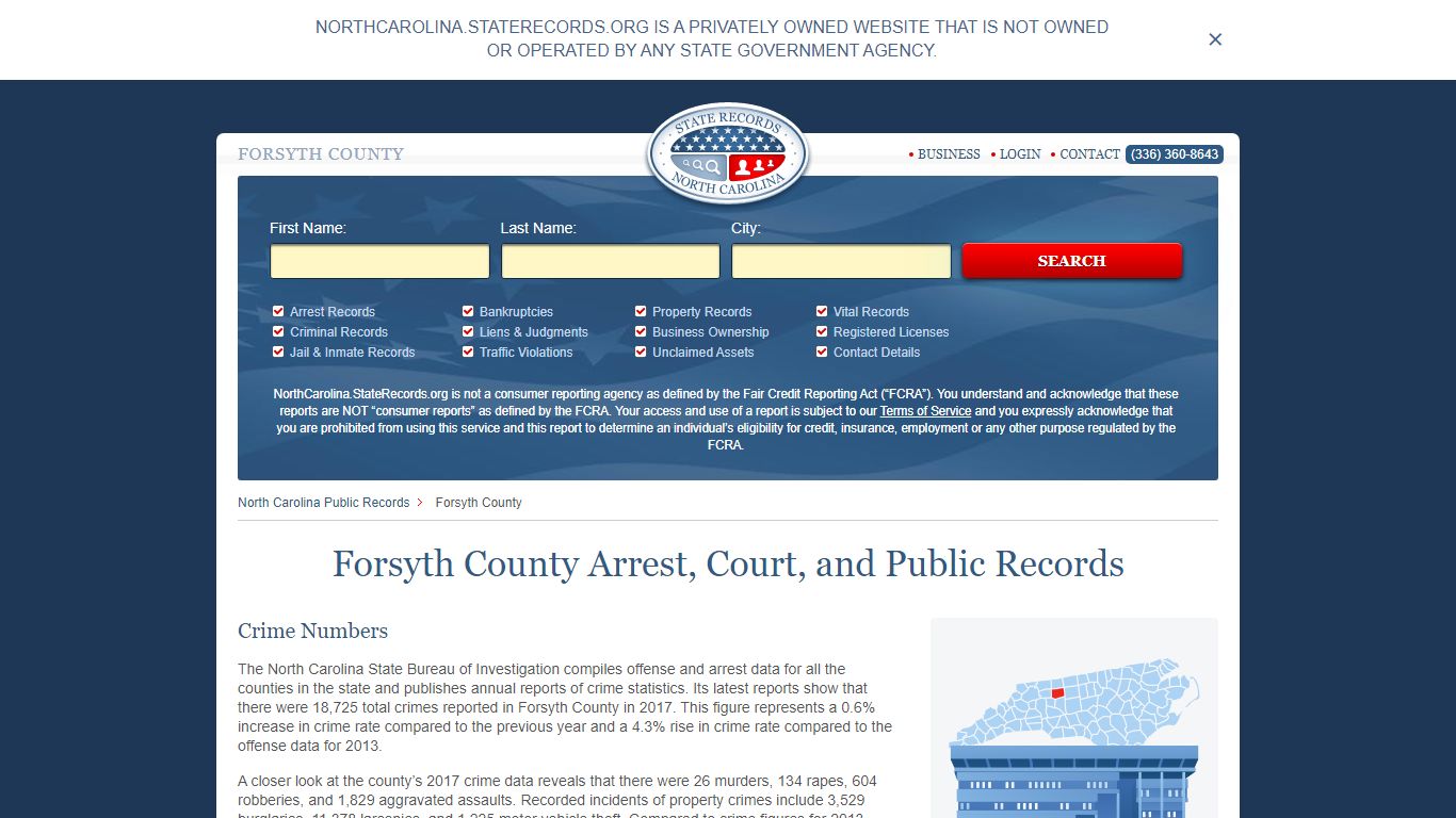 Forsyth County Arrest, Court, and Public Records