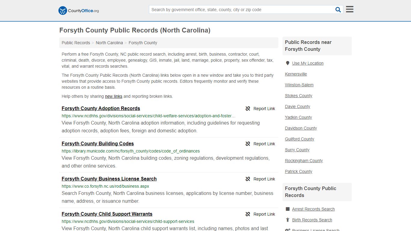 Public Records - Forsyth County, NC (Business, Criminal ...